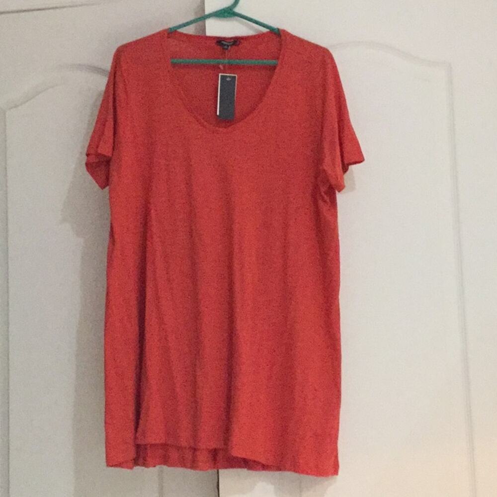Premise 3x s pop neck deep orange short sleeve NWT